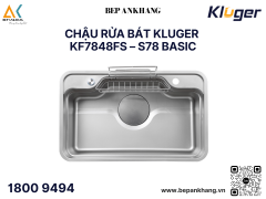 Chậu rửa bát 1 hố Kluger KF7848FS S78 Basic - Inox 304 - LINEN dập nổi chống xước